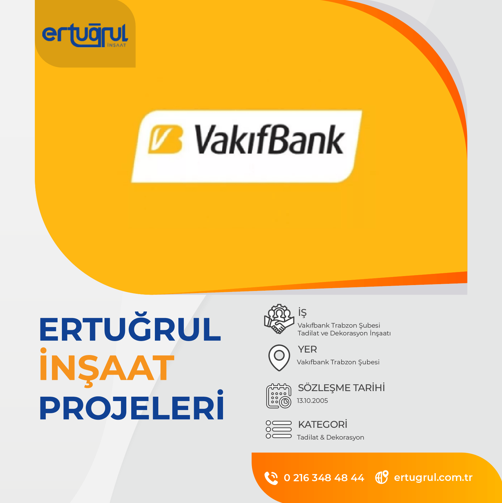 Vakıfbank Trabzon Şubesi Tadilat ve Dekorasyon İnşaatı 